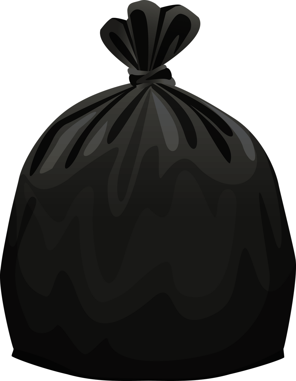 Tied Black Trash Bag